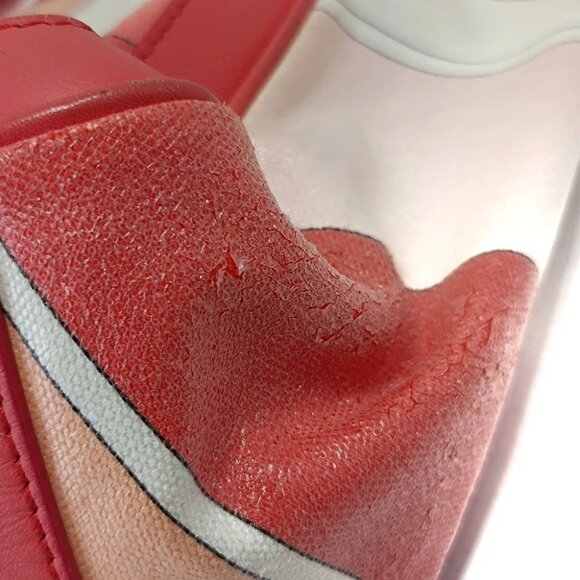 EMILIO PUCCI - Pink Light Pink White Coated Canvas Leather Tote Bag - Picture 12 of 14